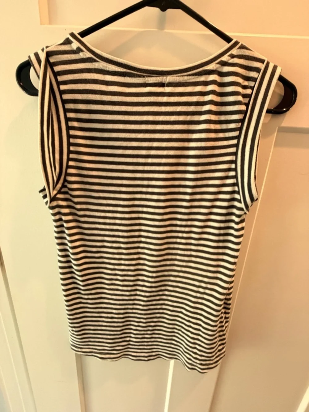 J.Crew Striped Tank Top XS Black White Sleeveless Casual Classic Stripe Tee